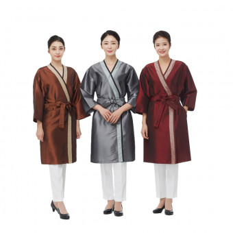 라인 N/P 삼단 배색가운