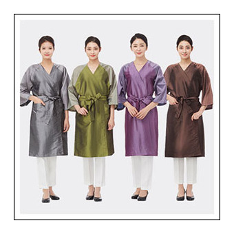 라인 라글란 배색 가운