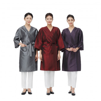 라인 스타 배색 가운