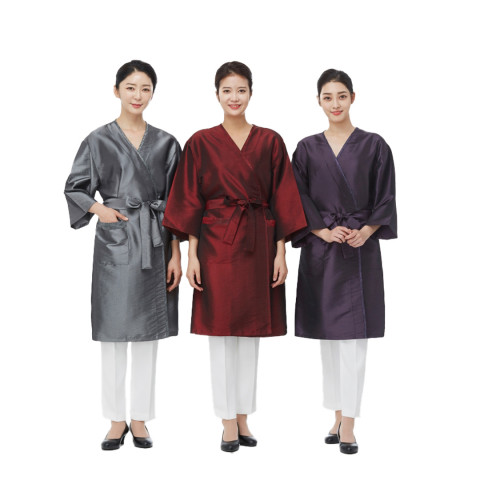 라인 스타 배색 가운