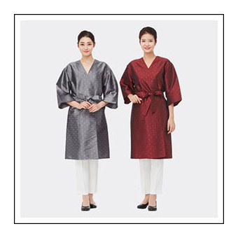 라인 심플 자카드 가운