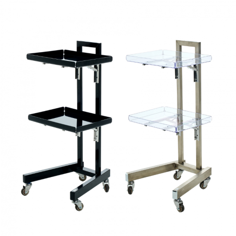 엔켈 2단 접이식 워크트레이 정리대 (시술트레이) (블랙/실버)